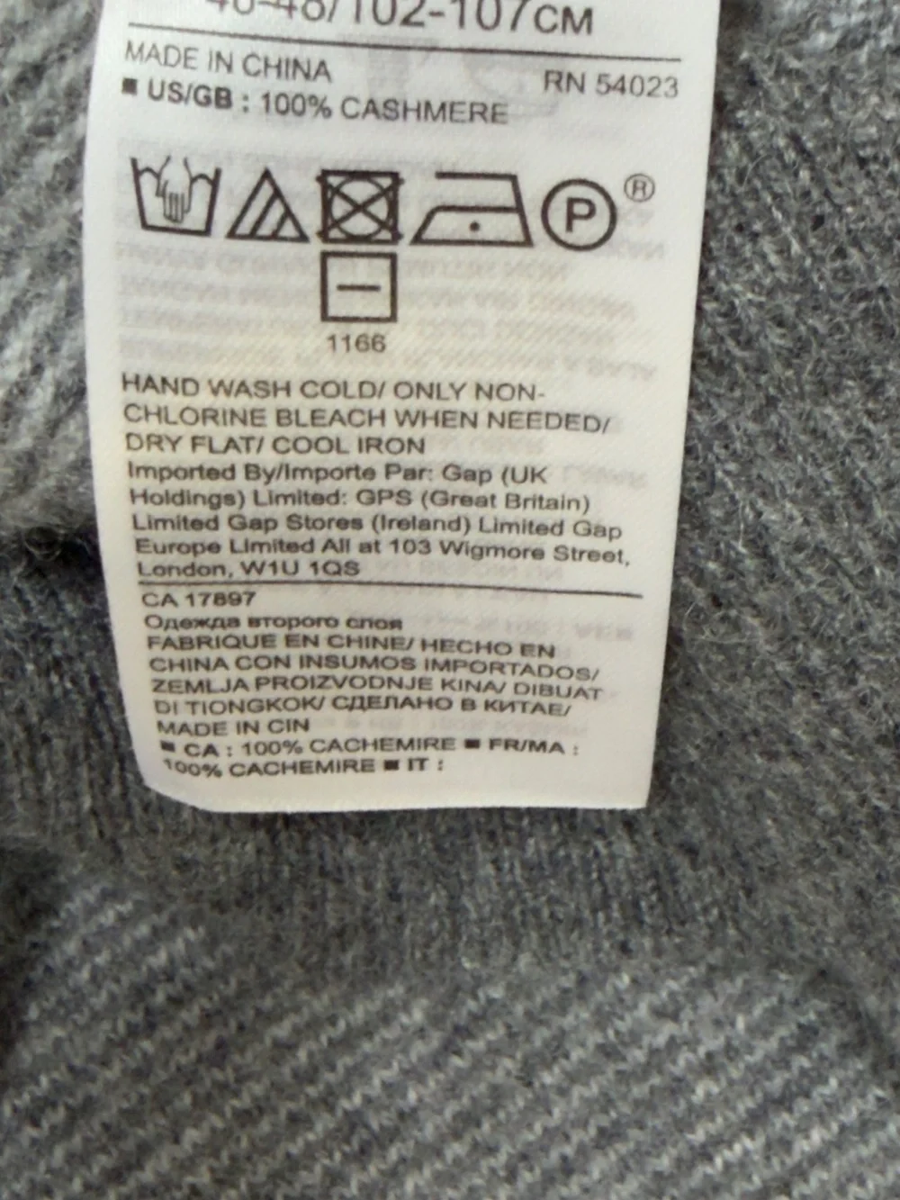 Banana Republic Todd & Duncan 100% Cashmere Sweater Gray Knit Size L